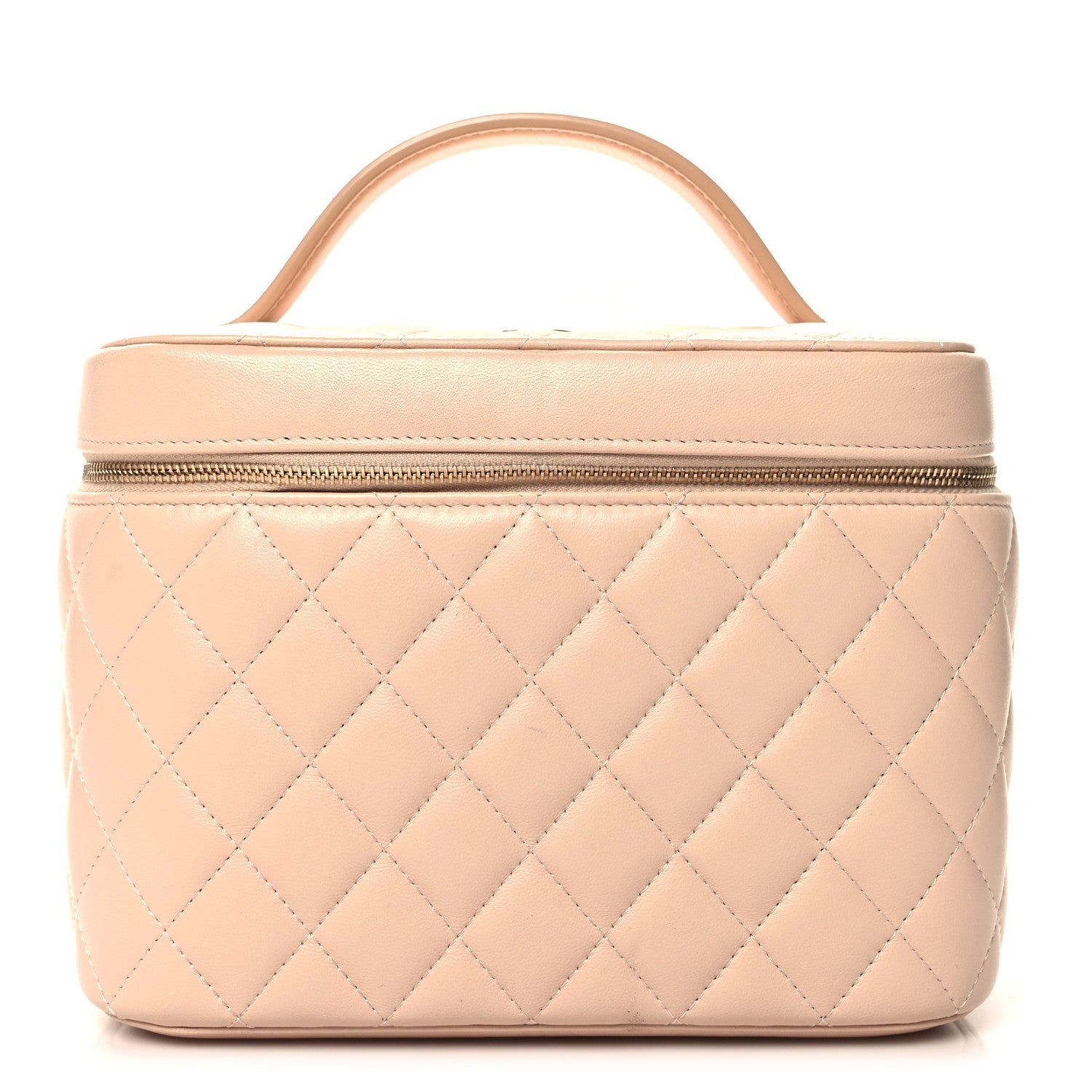 Chanel Lambskin Quilted Large Vanity Pouch Beige Clair 1 of 8