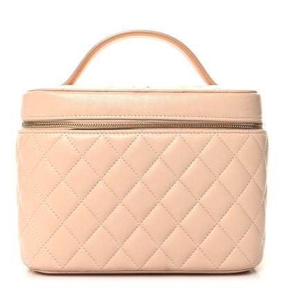 Chanel Lambskin Quilted Large Vanity Pouch Beige Clair 1 of 8