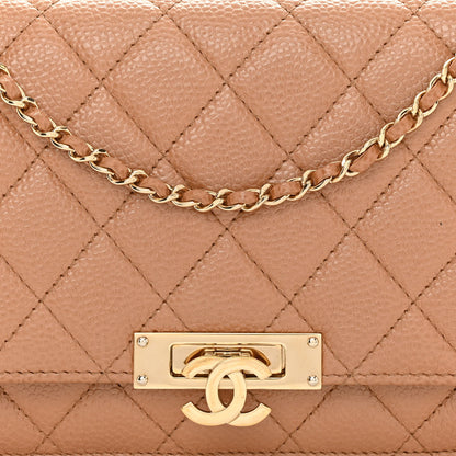 Chanel Caviar Quilted Golden Class Wallet On Chain WOC Beige 9 of 12
