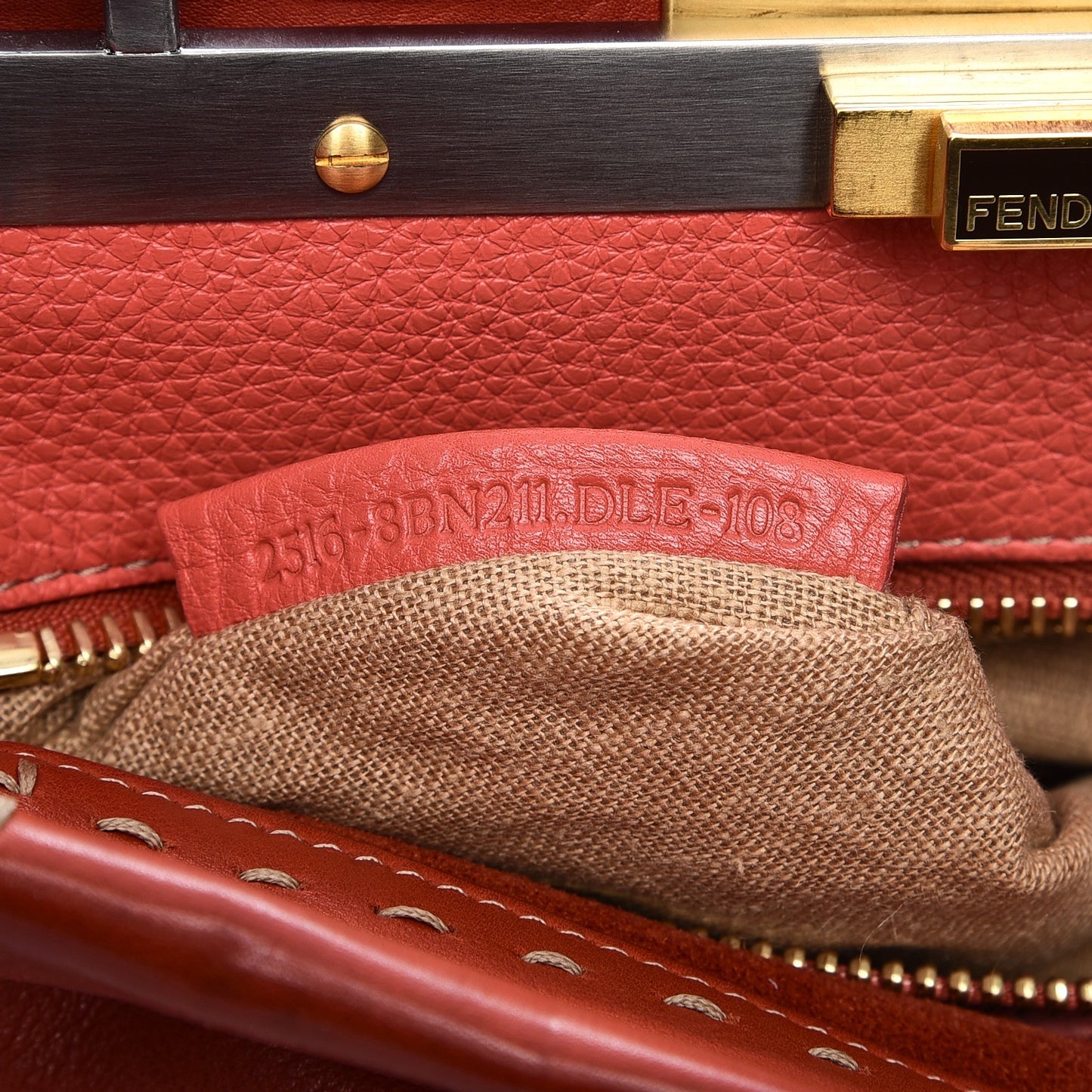 Vitello Saddle Cuoio Romano Selleria Medium Peekaboo Iconic Satchel Sienna Melon Moro