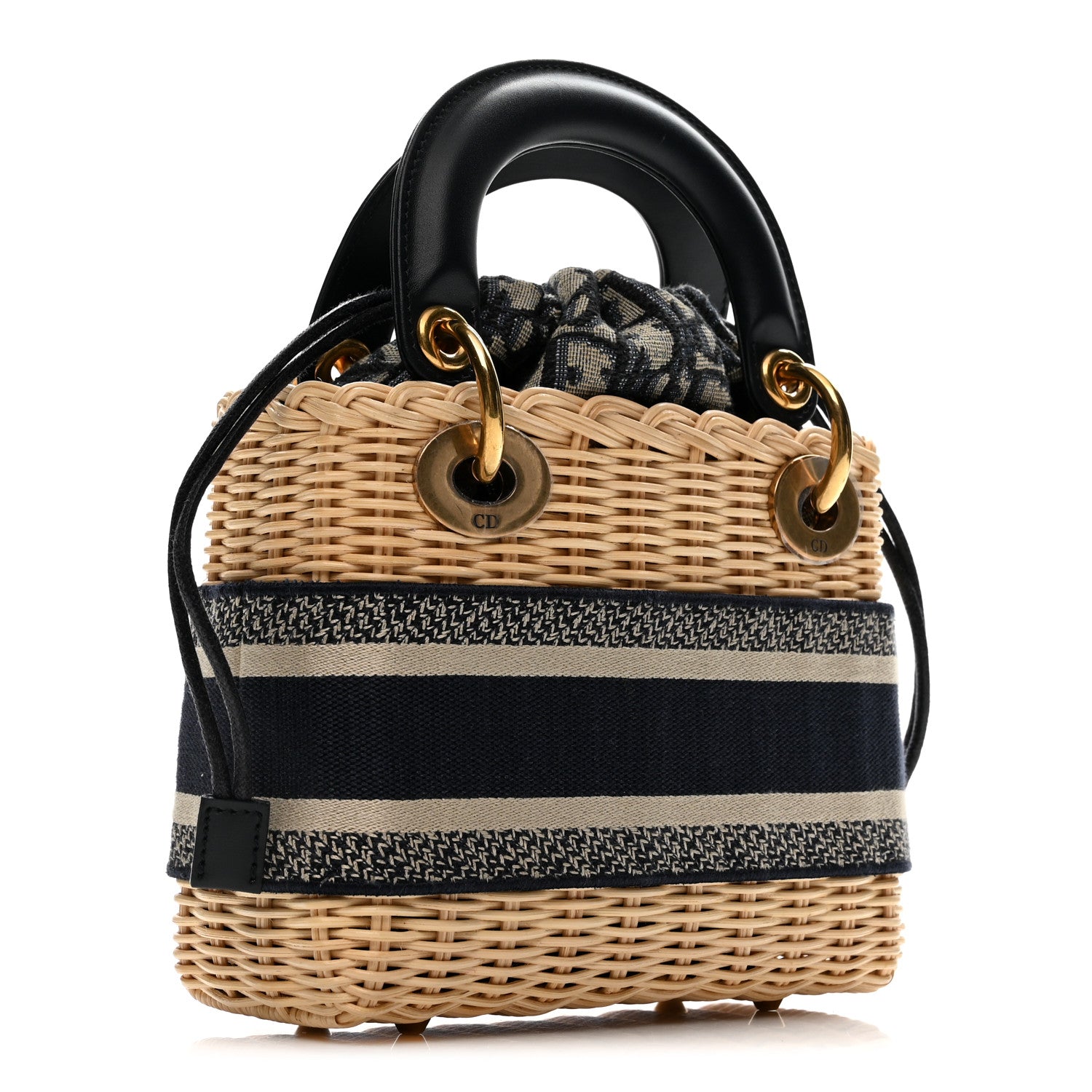 Christian Dior Wicker Oblique Mini Lady Dior Bag Blue 3 of 12