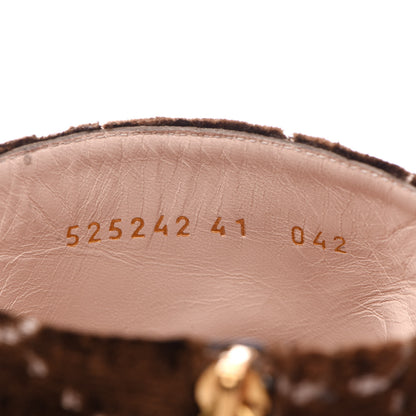 Gucci Velvet GG Monogram Crystal Horsebit Ankle Boots 41 Brown Vintage Cocoa 8 of 9