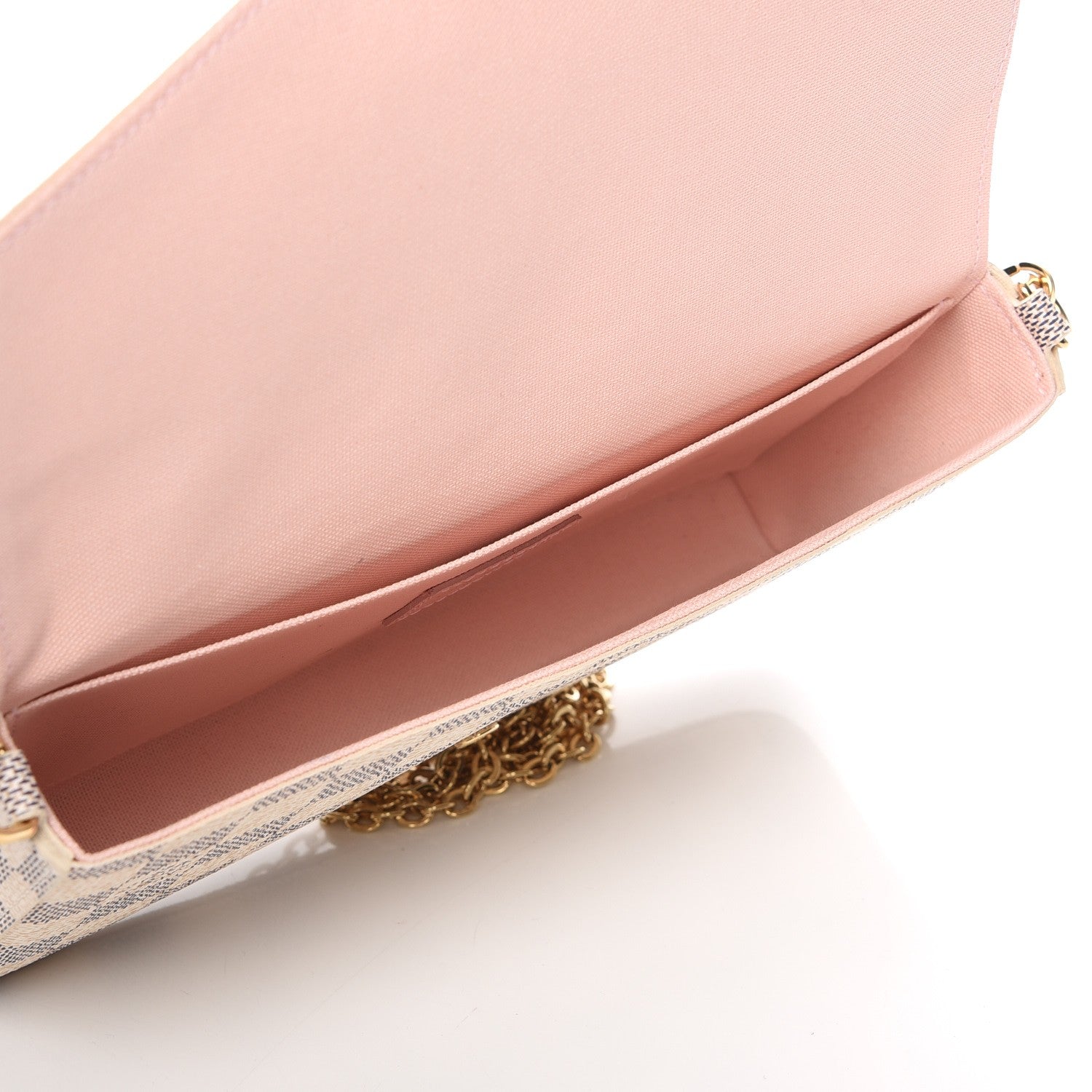 Louis Vuitton Damier Azur Pochette Felicie Chain Wallet Rose Ballerine 5 of 8