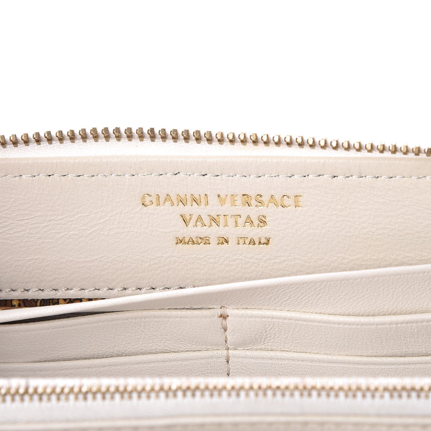 Versace Nappa Barocco Zip Around Wallet White 6 of 7