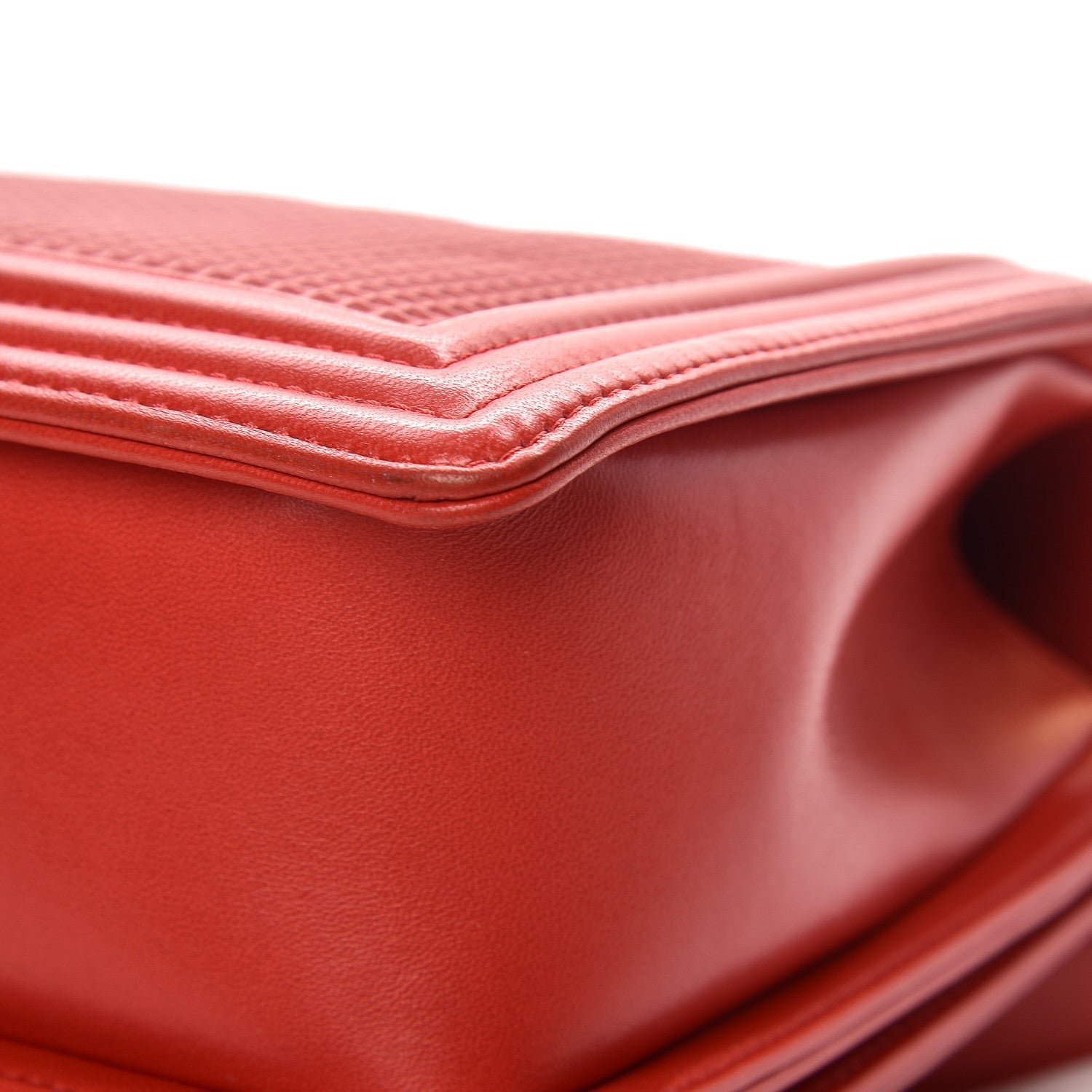 Chanel Lambskin Embossed New Medium Boy Cube Flap Red 9 of 11