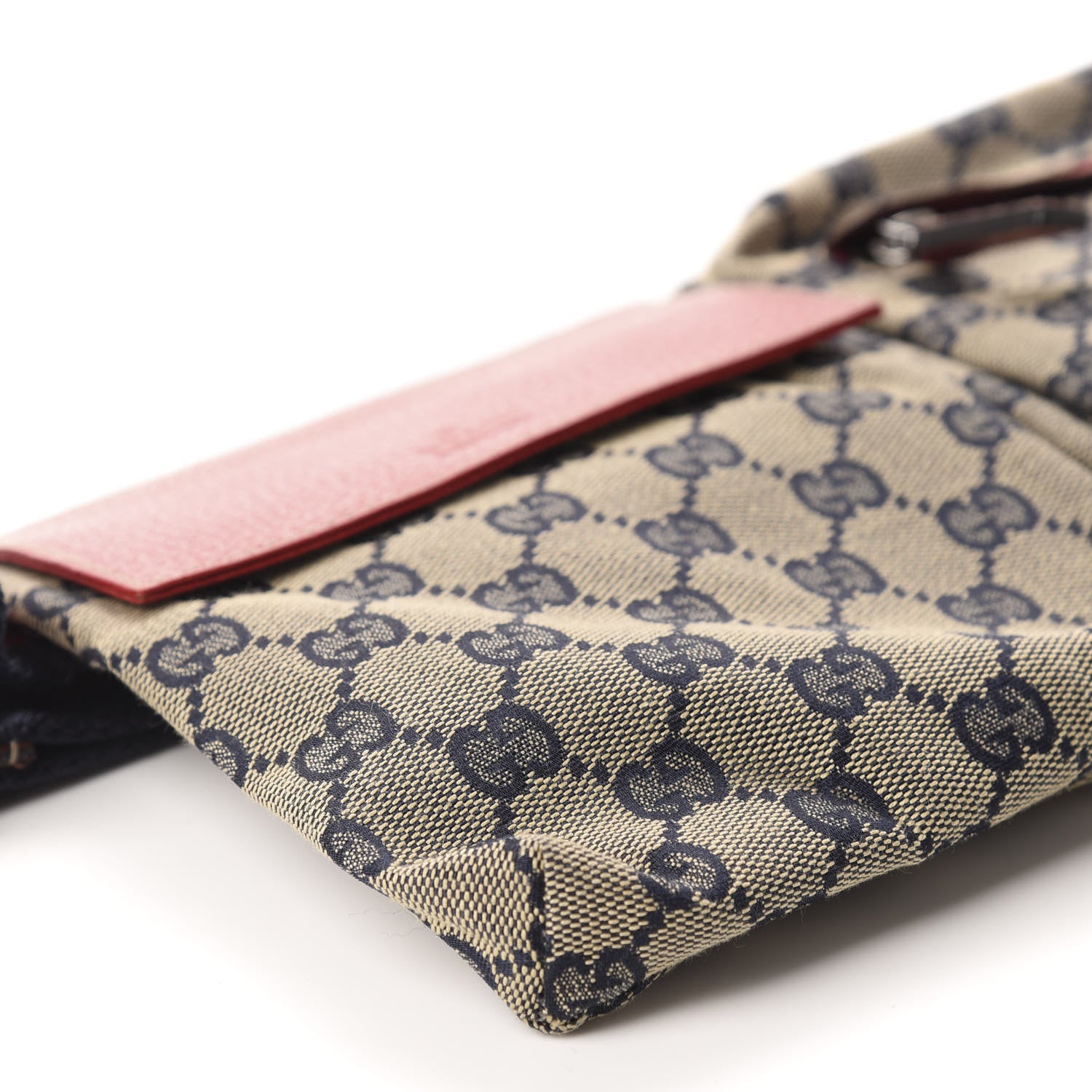 Gucci GG Monogram Web Double Pocket Belt Bag Navy Red 6 of 10