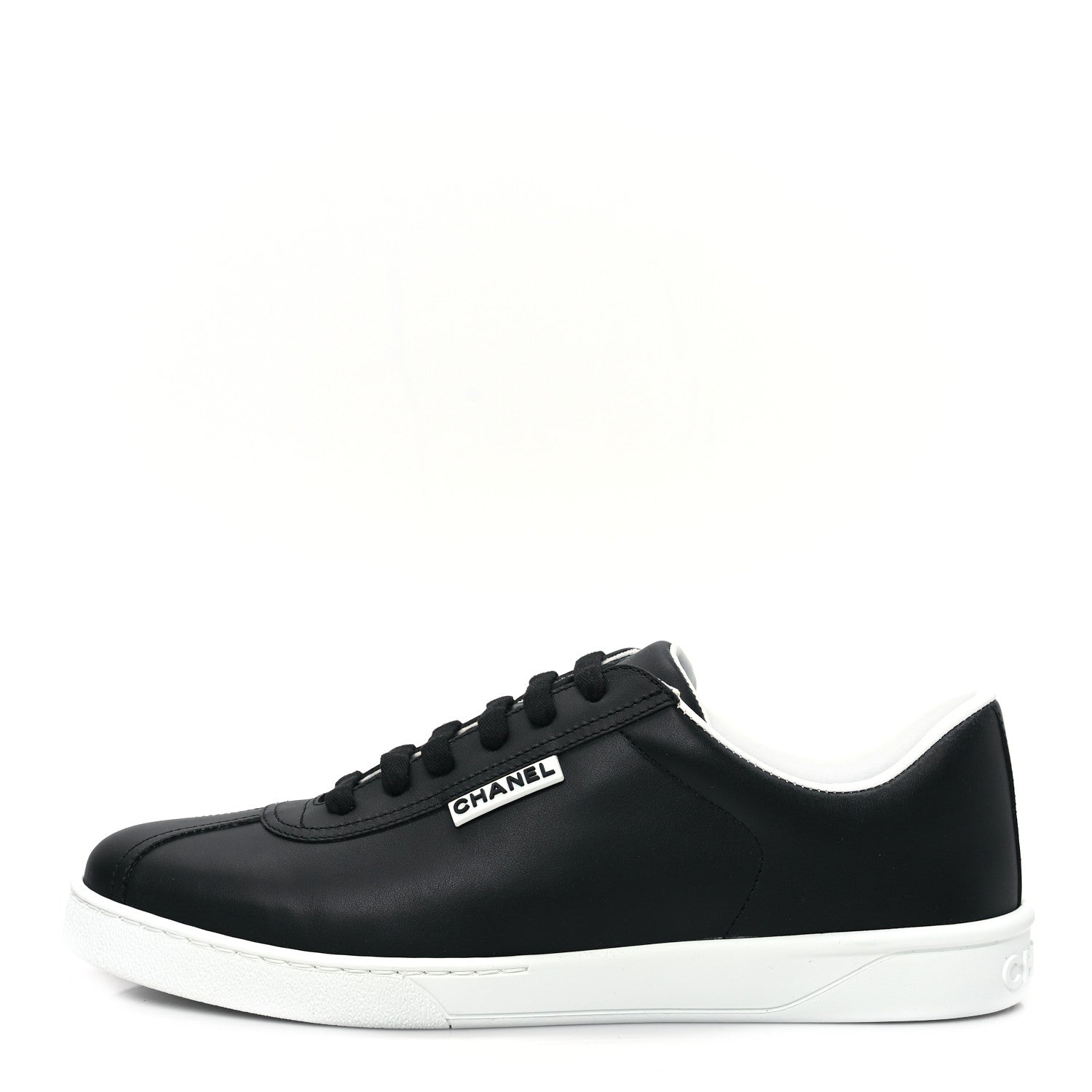 Chanel Calfskin CC Womens Sneakers 41 Black 1 of 9