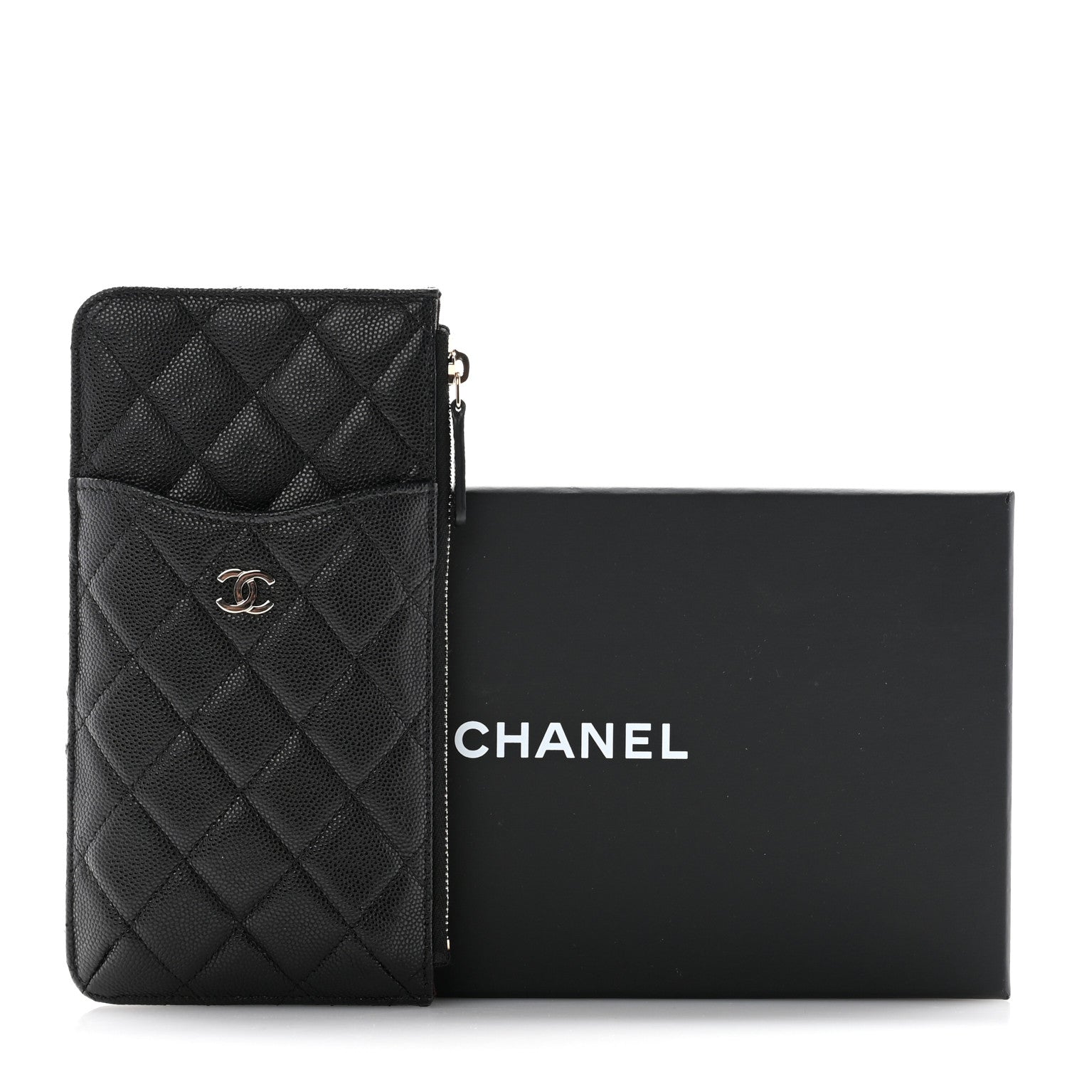 Chanel Caviar Quilted Classic Flat Wallet Pouch Black 9 of 9