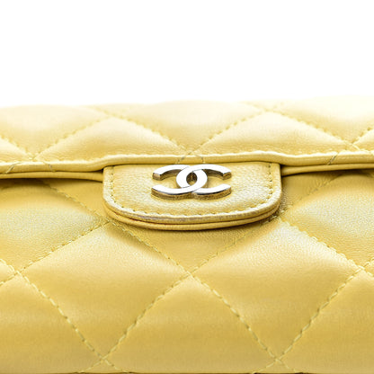 Chanel Lambskin Quilted Flap Card Holder Yellow 18 of 20