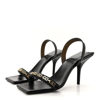Givenchy Smooth Nappa G Woven Slingback 90mm Sandals 38.5 Black 4 of 10