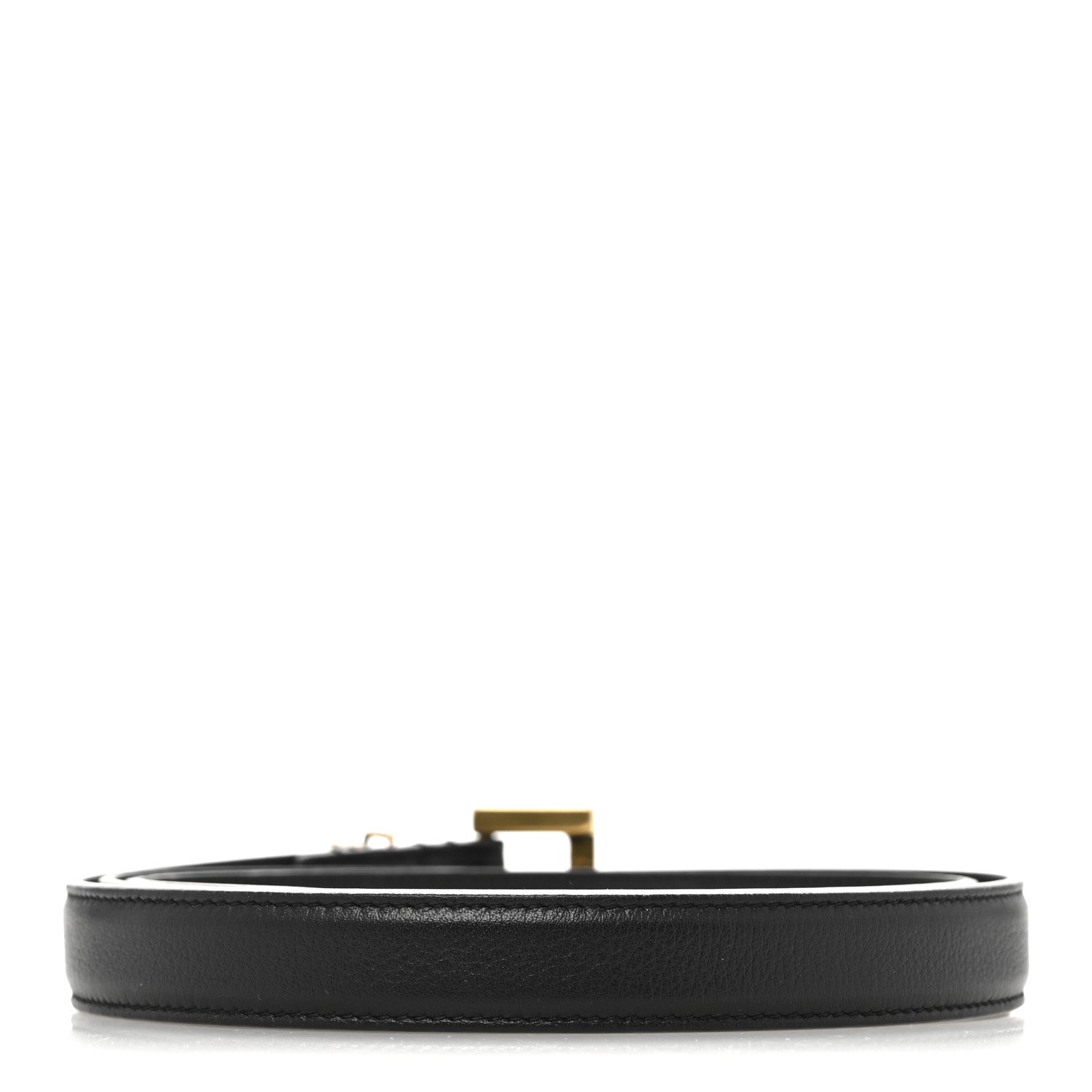 Saint Laurent Smooth Calfskin Monogram Square Buckle Belt 95 38 Black 2 of 8