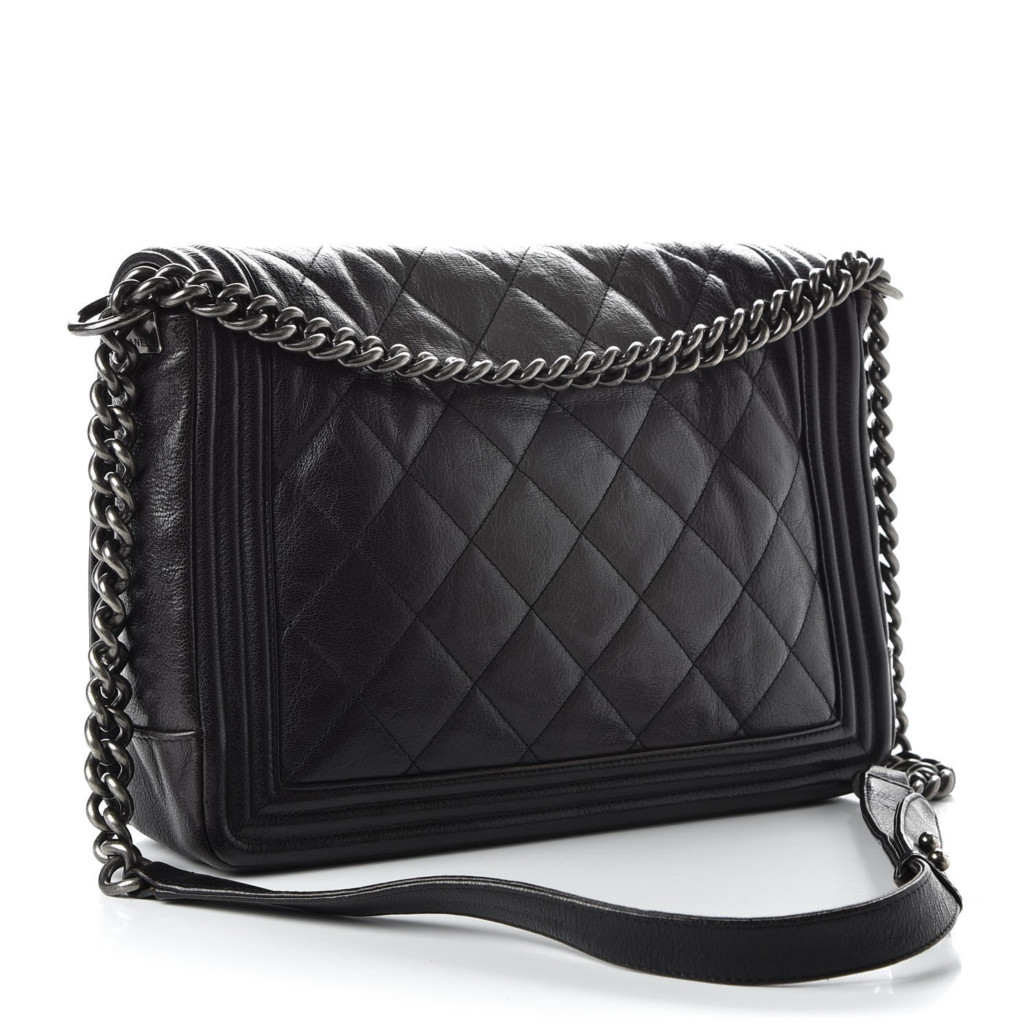 Chanel Goatskin Ombre Faded Quilted Large Boy Flap Grey 3 of 10