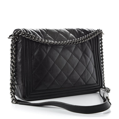Chanel Goatskin Ombre Faded Quilted Large Boy Flap Grey 3 of 10