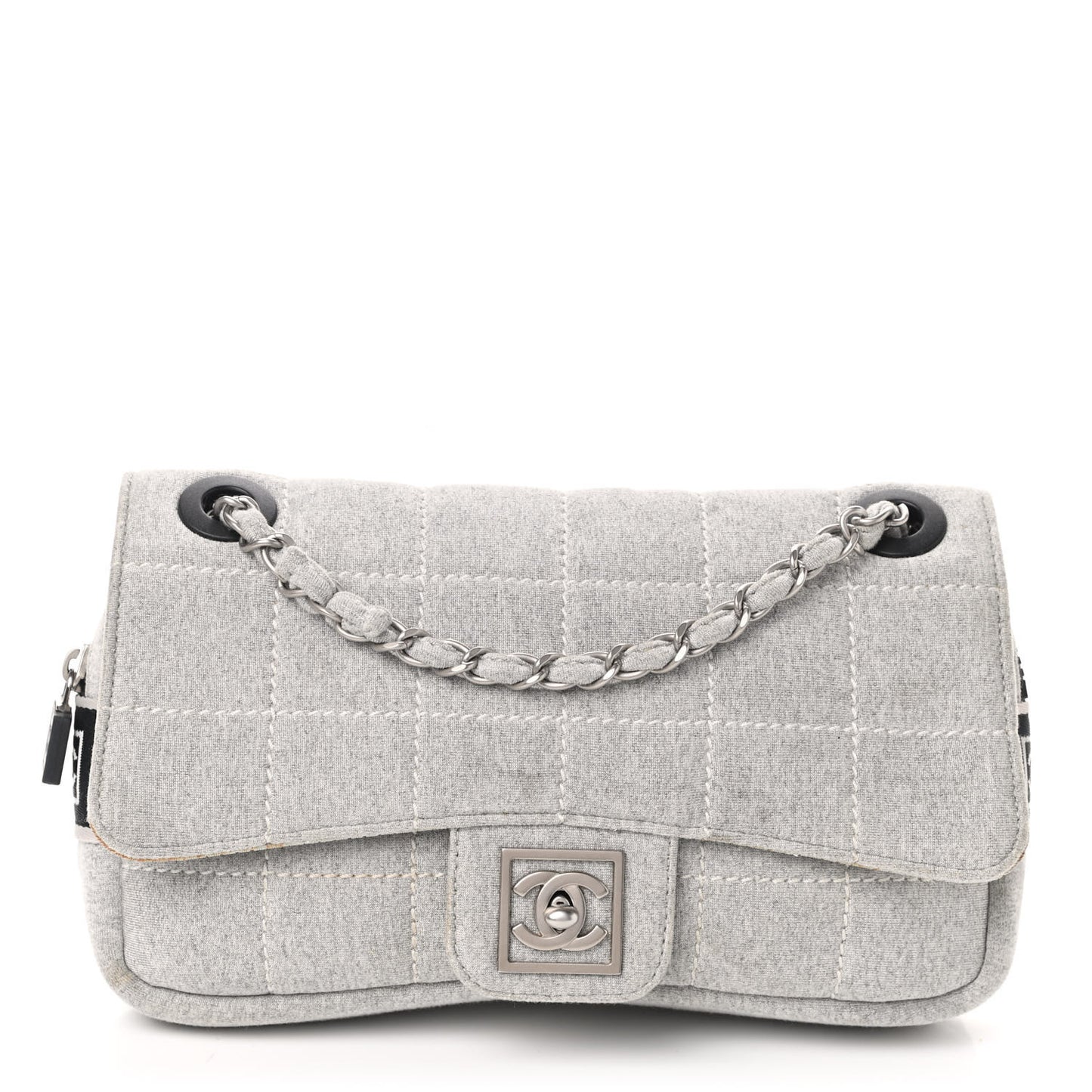 Jersey Quilted Rectangular Flap Light Grey