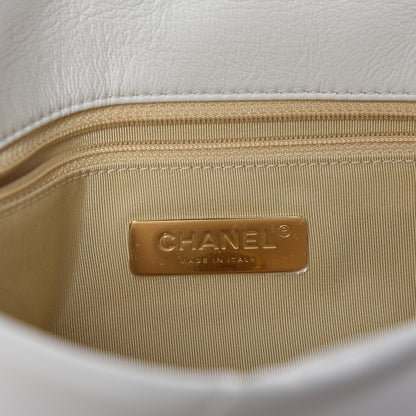 Chanel Lambskin Quilted Medium 19 Flap White 8 of 10