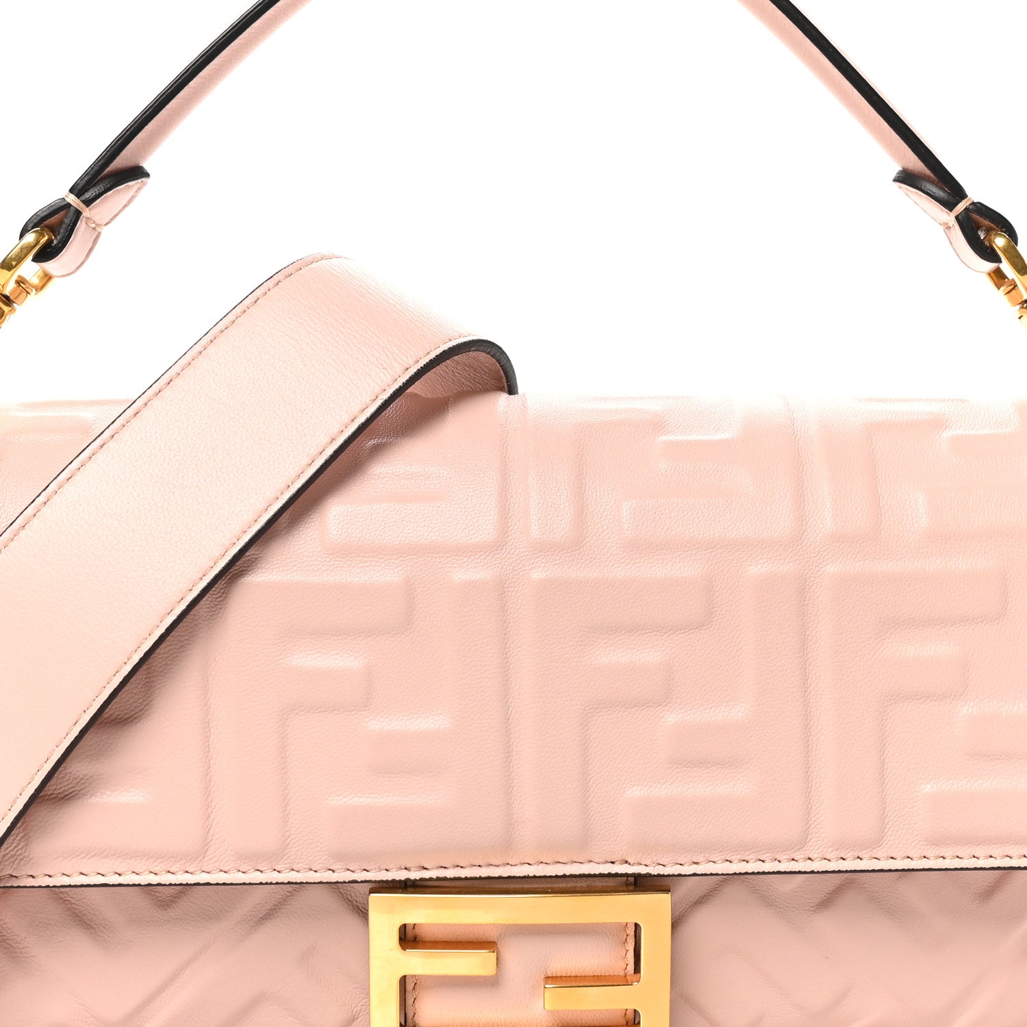 Fendi Nappa FF 1974 Embossed Baguette Baby Pink 8 of 10