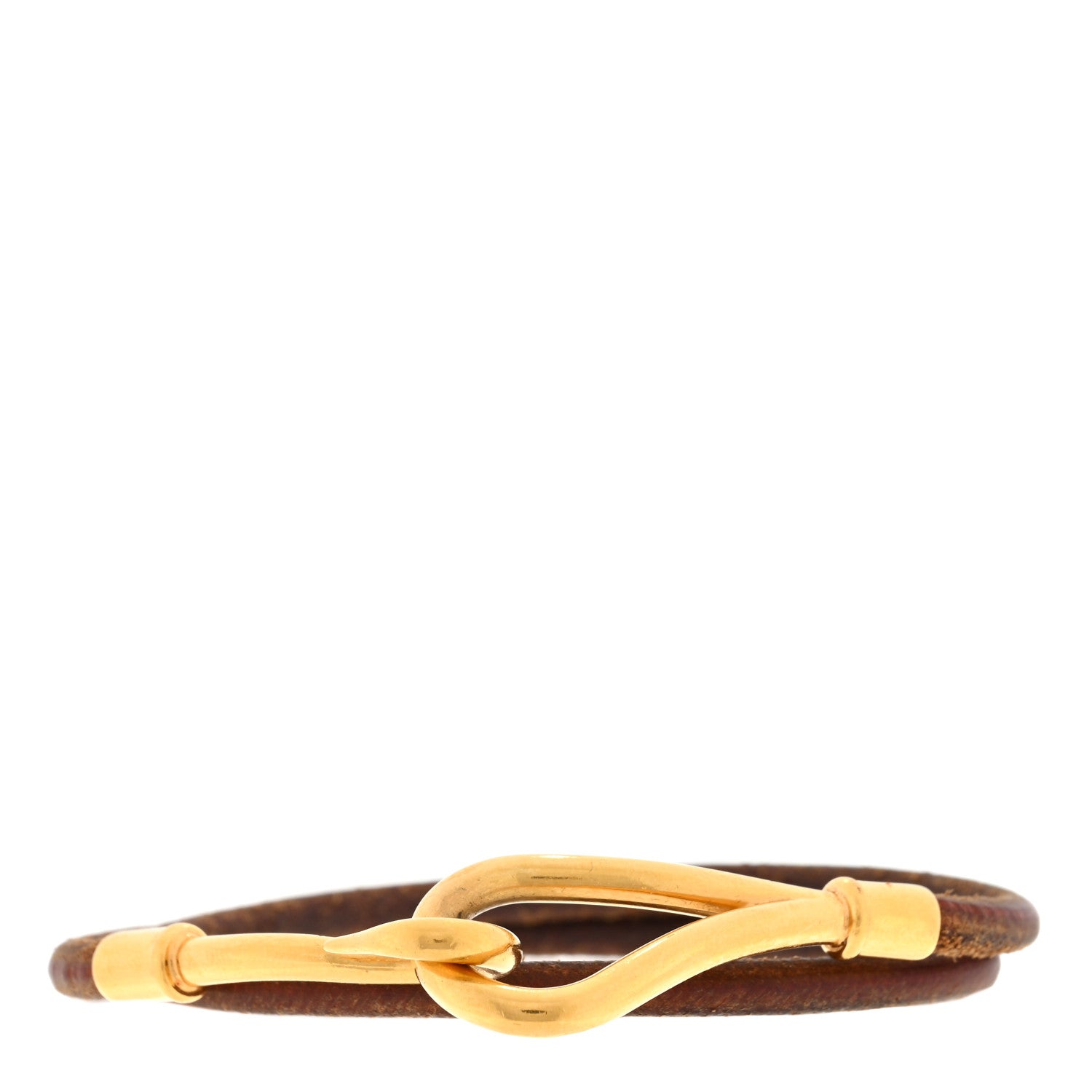 Hermes Natural Bridle Jumbo Hook Double Tour Bracelet Bouton 1 of 3