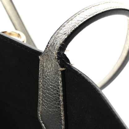 Salvatore Ferragamo Metallic Grained Calfskin Travel Tote Silver 10 of 11