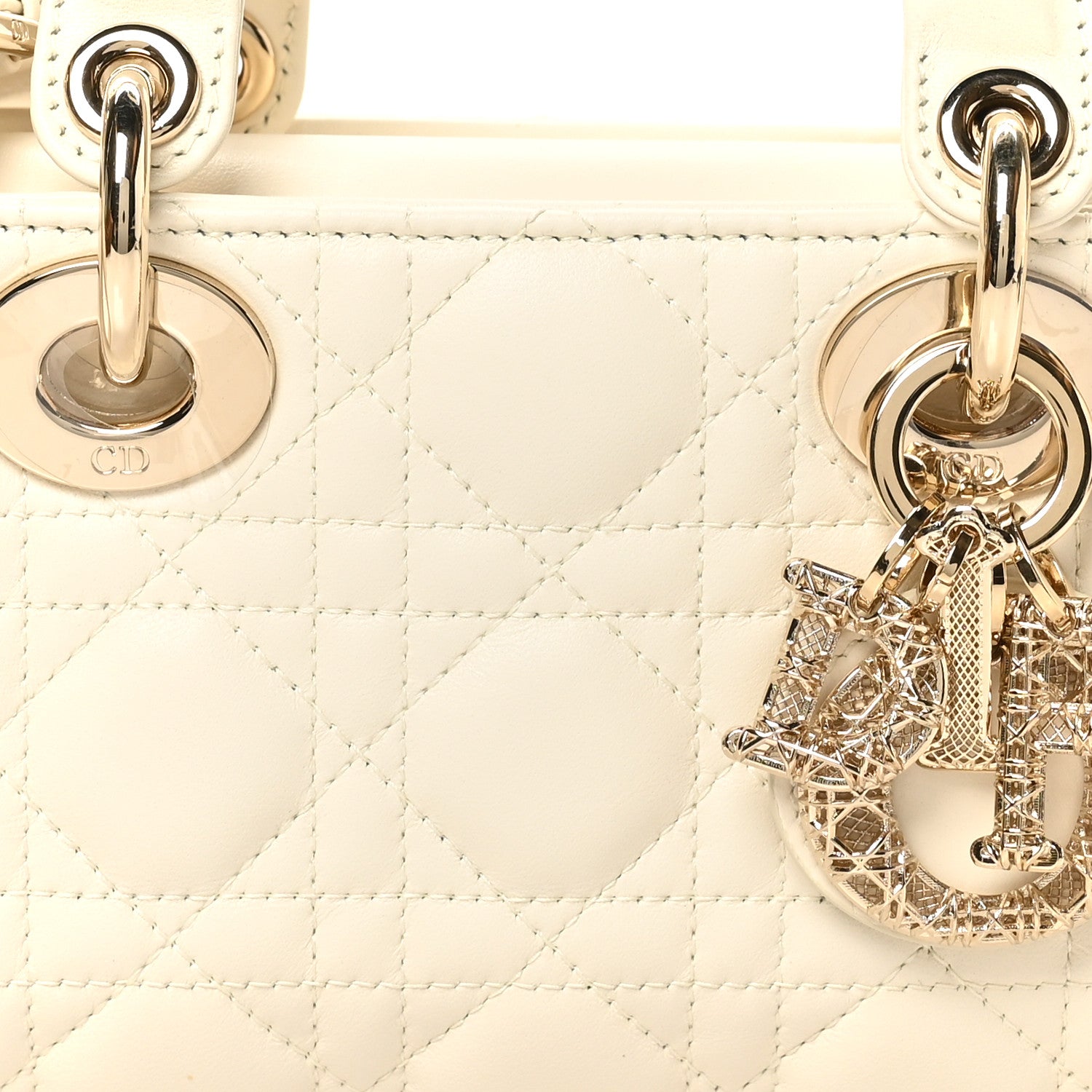 Christian Dior Lambskin Cannage Small Lady D-Joy Latte 8 of 10