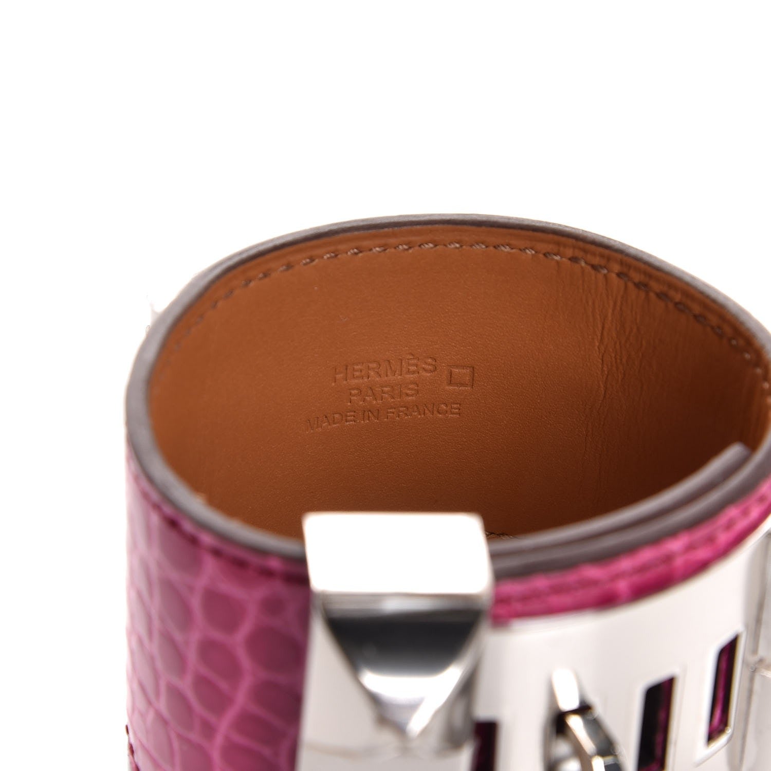 Hermes Shiny Alligator Collier De Chien CDC Bracelet S Fuchsia 5 of 8