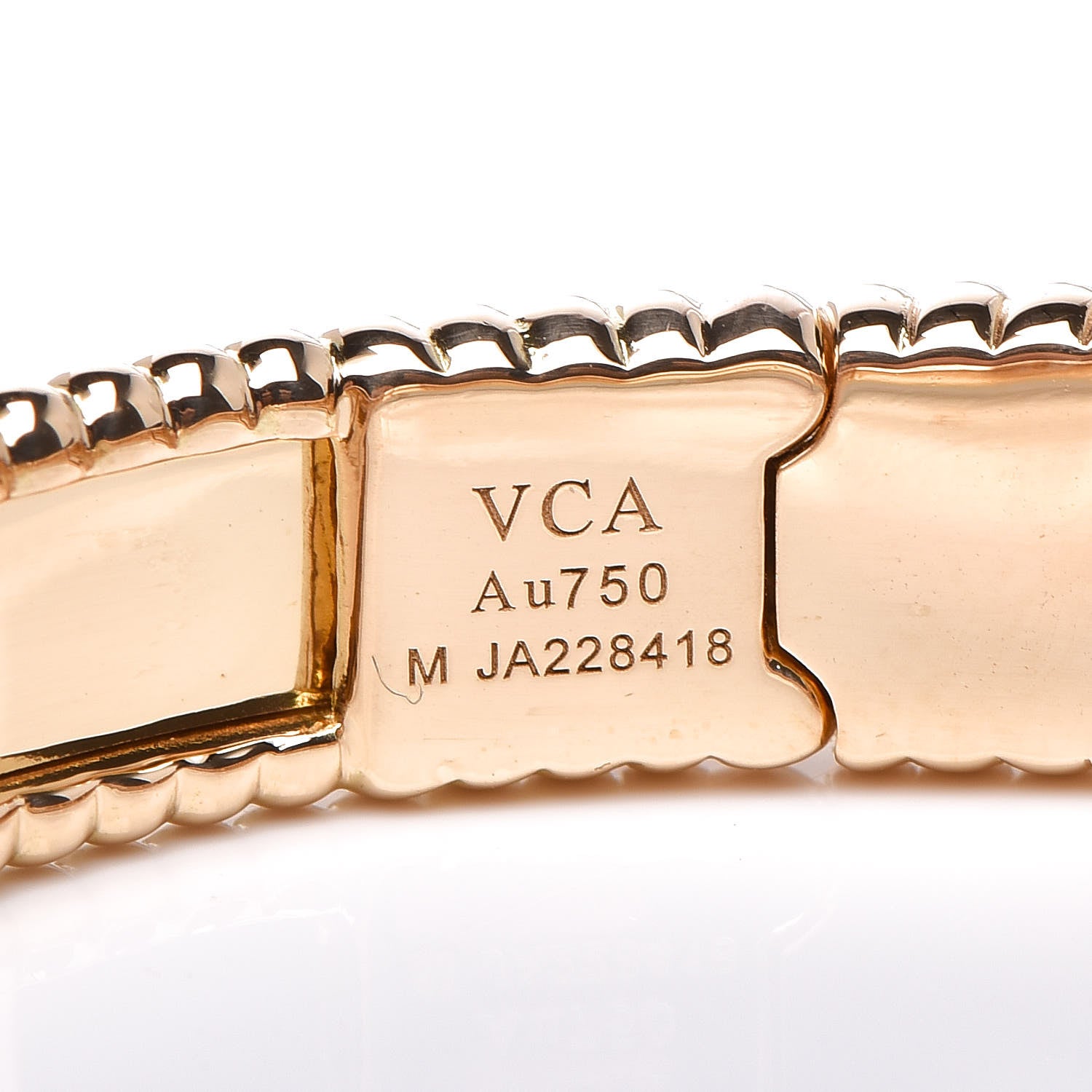 Van Cleef & Arpels 18K Yellow Gold Perlee Signature Bangle Bracelet M 4 of 4