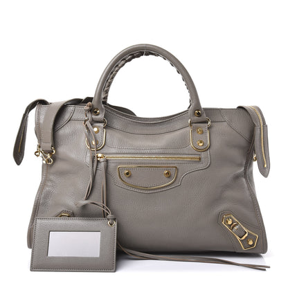 Balenciaga Chevre Gold Metallic Edge Hardware City Gris Taupe 1 of 10