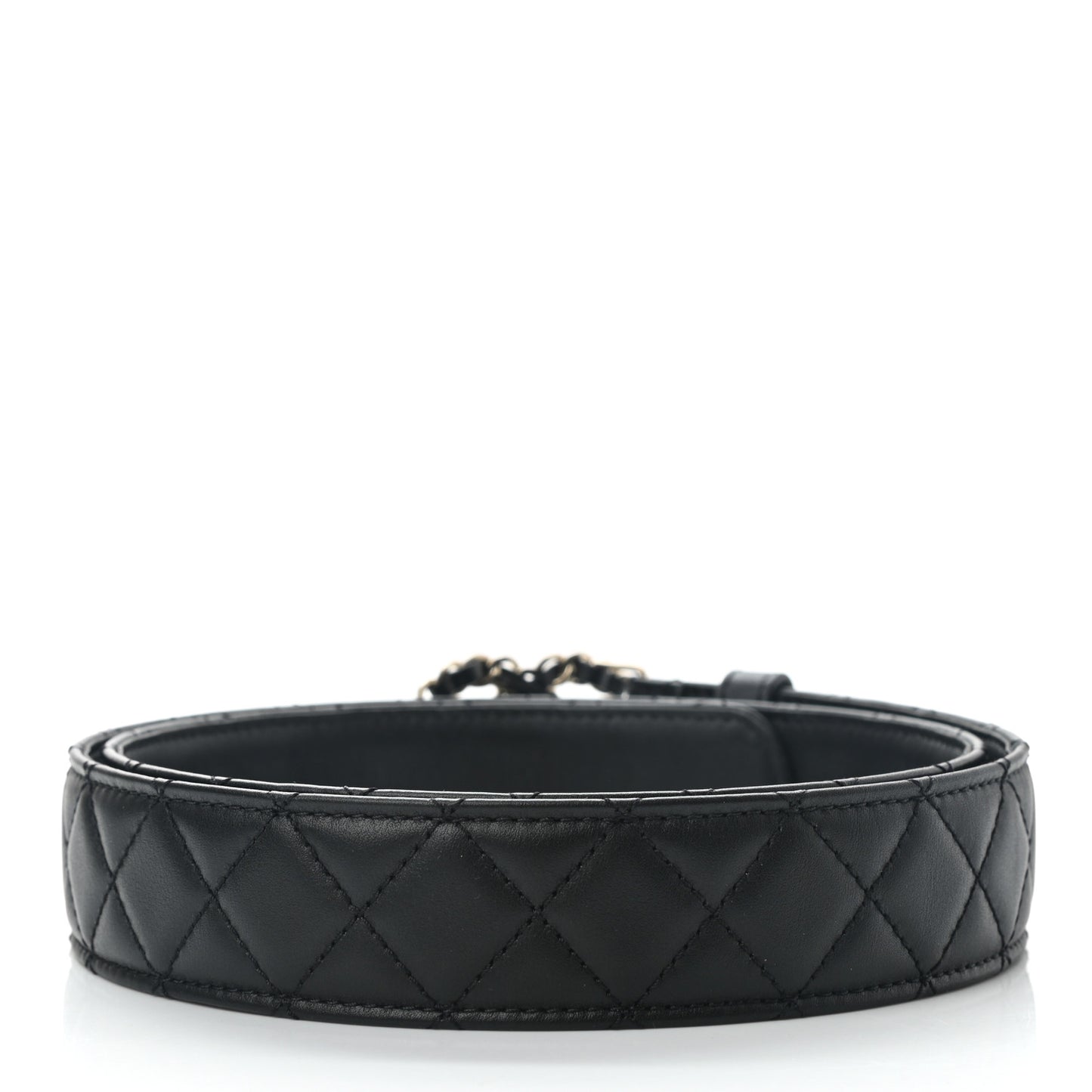 Calfskin Quilted CC Chain Belt 90 36 Black