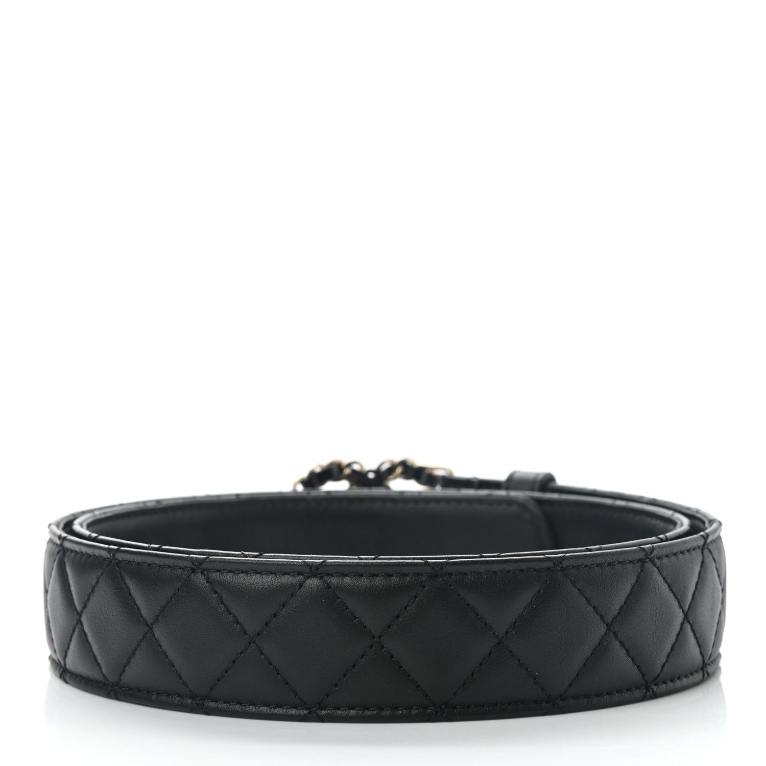 Chanel Calfskin Quilted CC Chain Belt 90 36 Black 2 of 8