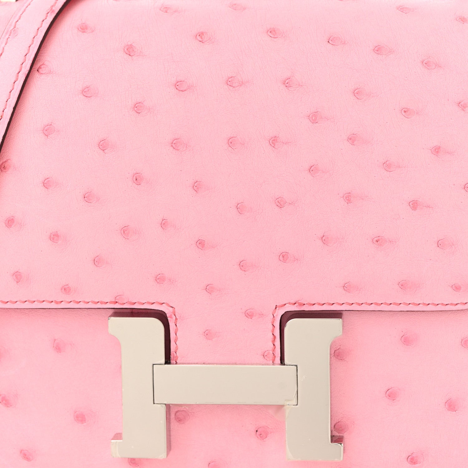 Hermes Ostrich Constance 18 Bubblegum 9 of 12
