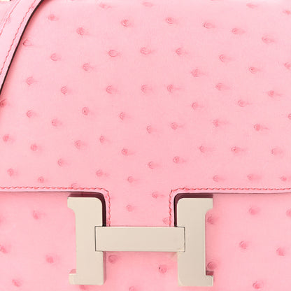 Hermes Ostrich Constance 18 Bubblegum 9 of 12