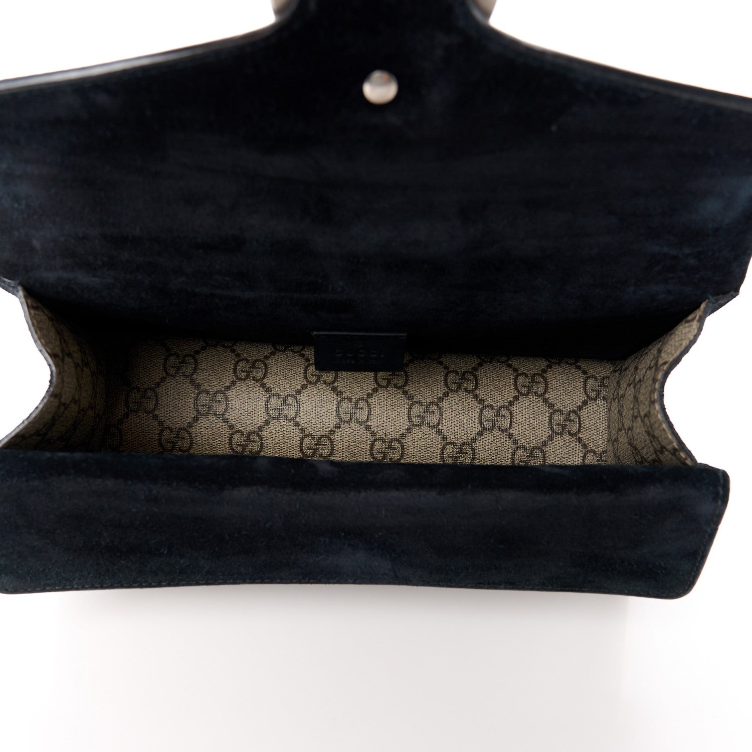 Gucci GG Supreme Monogram Suede Crystal Small Dionysus Shoulder Bag Beige Ebony Black 5 of 14