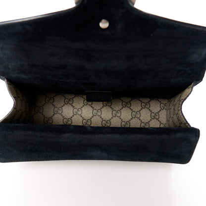 Gucci GG Supreme Monogram Suede Crystal Small Dionysus Shoulder Bag Beige Ebony Black 5 of 14