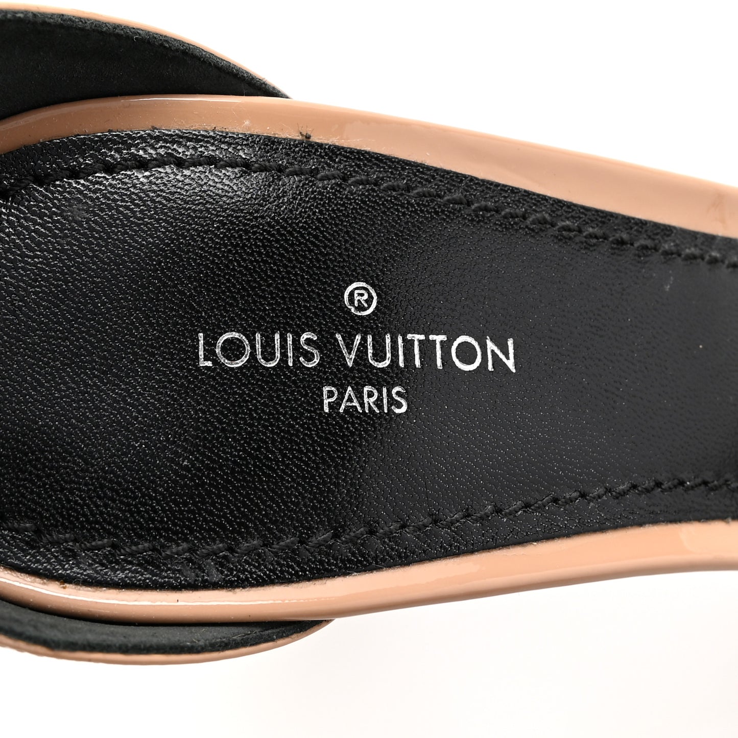 Patent Monogram Call Back Sandals 37.5 Nude