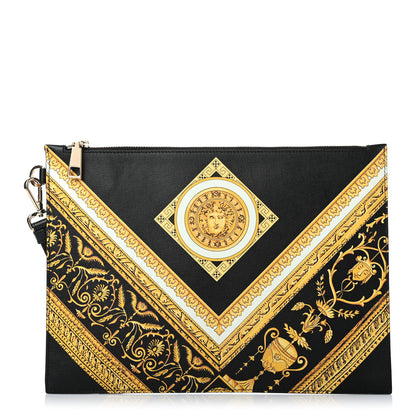 Versace Saffiano Barocco Print Wristlet Black 1 of 6