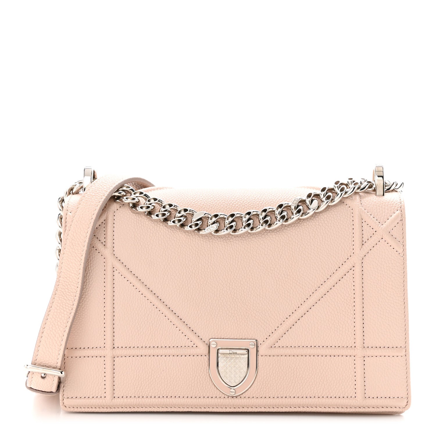 Christian Dior Grained Calfskin Small Diorama Flap Bag Rose Poudre 1 of 14