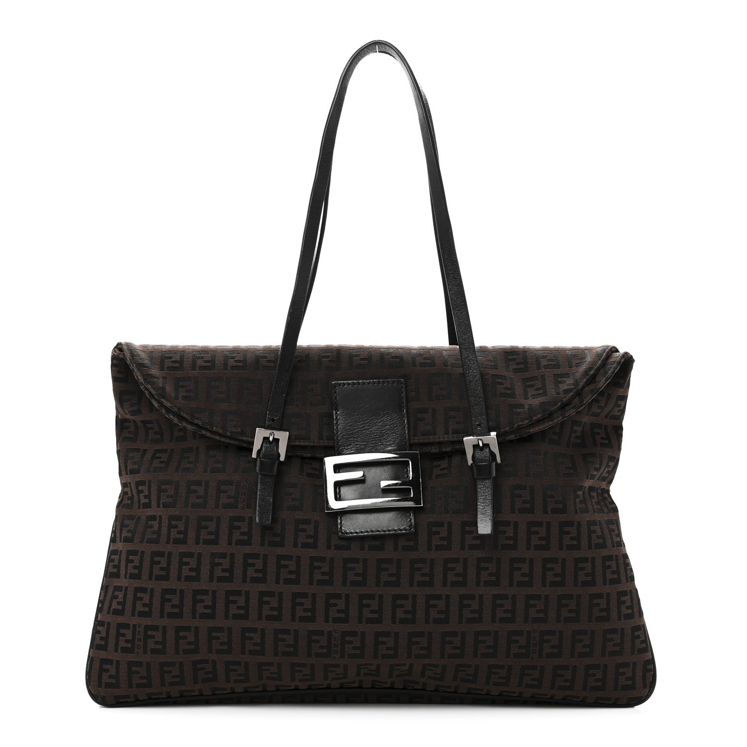 Fendi Zucchino Baguette Tote Black Moro 1 of 9