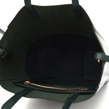 Celine Grained Calfskin Small Vertical Bi-Cabas Dark Green Black 5 of 11