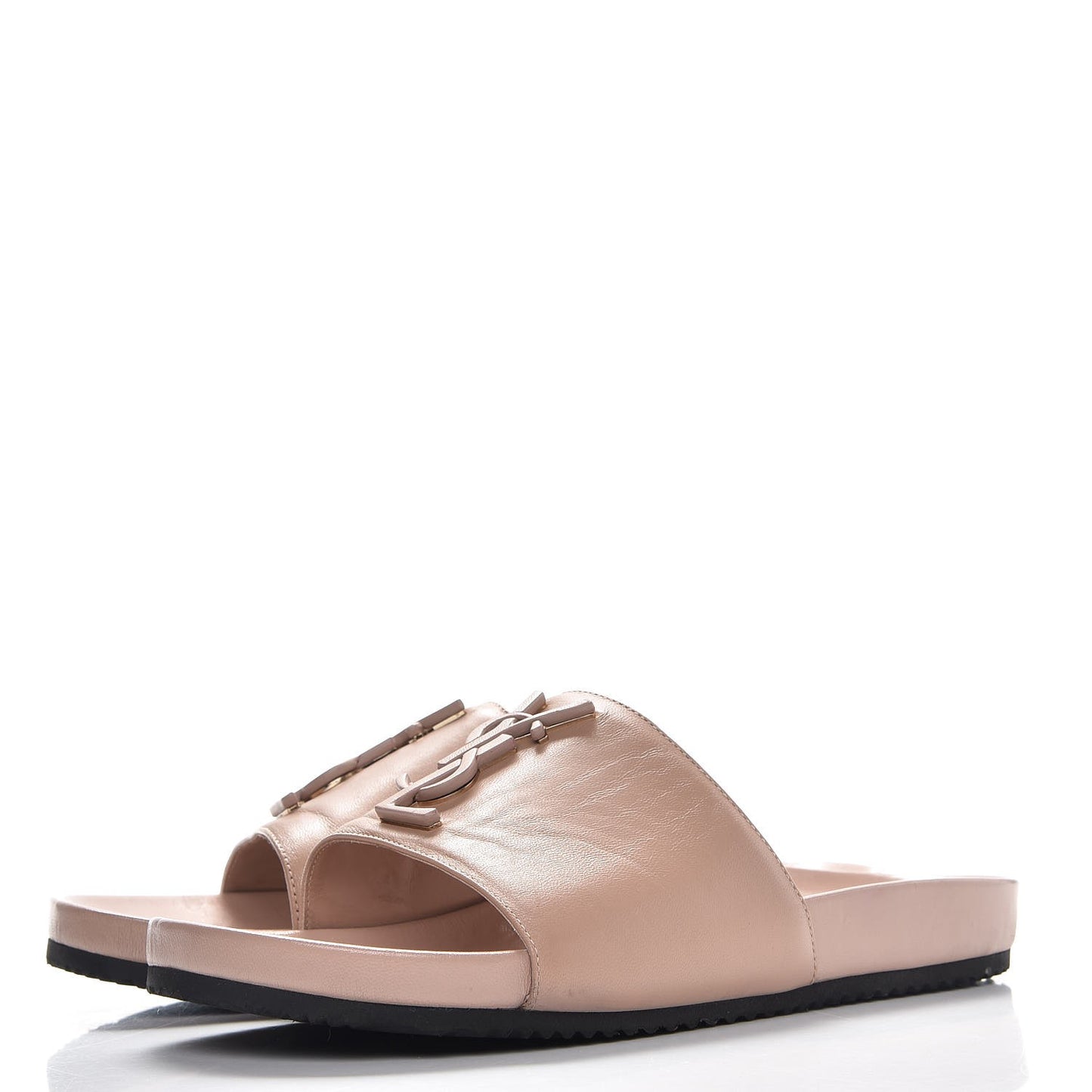 Lambskin Joan Slide Sandals 38 Nude