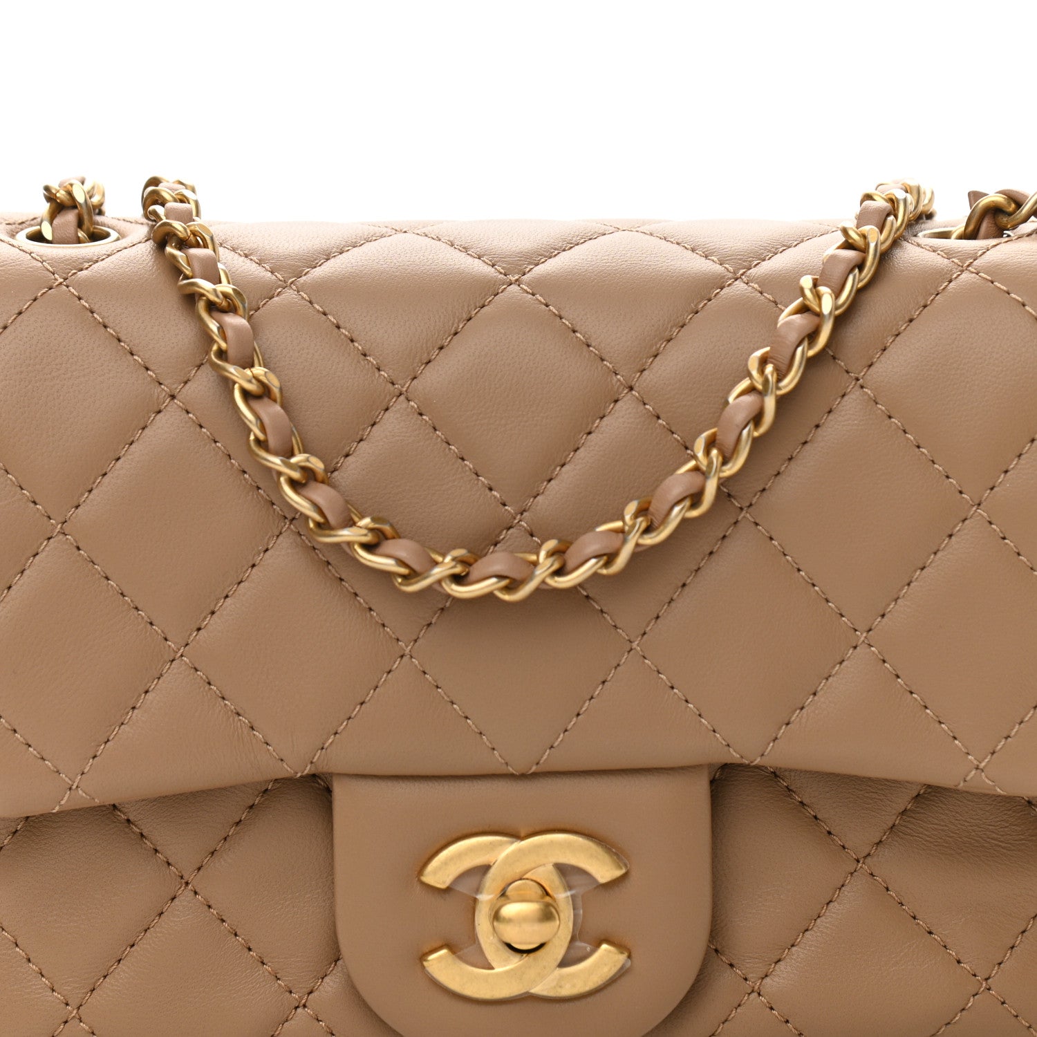 Chanel Lambskin Quilted Mini Pearl Crush Flap Beige 8 of 12