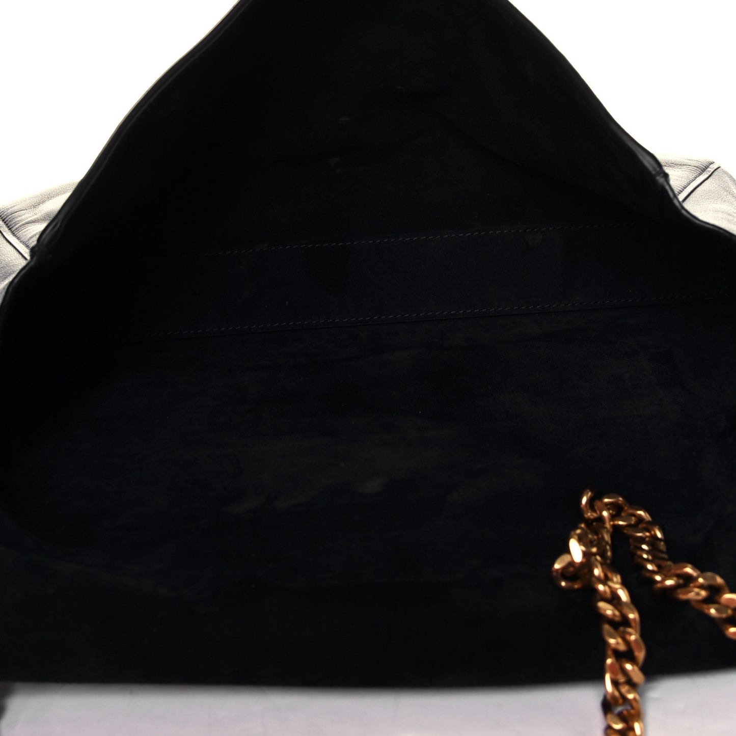 Smooth Calfskin Suede Medium Reversible Monogram Kate Satchel Navy