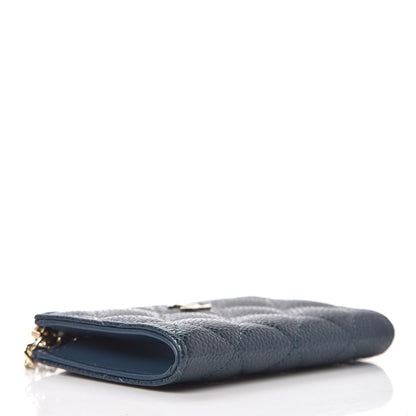 Chanel Iridescent Caviar Quilted Zipped Key Holder Case Dark Blue 4 of 7