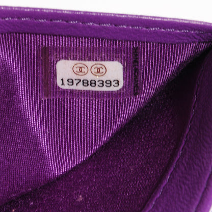 Chanel Lambskin Quilted Boy Yen Wallet Purple 8 of 8