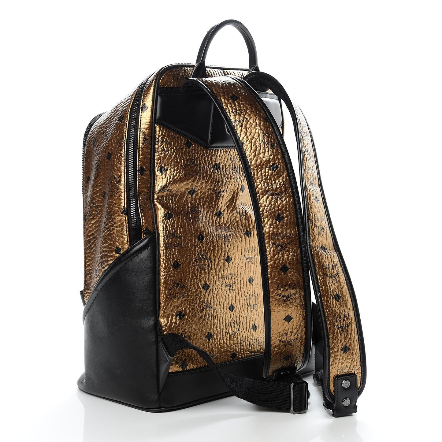 Metallic Visetos Medium Duke Backpack Gold