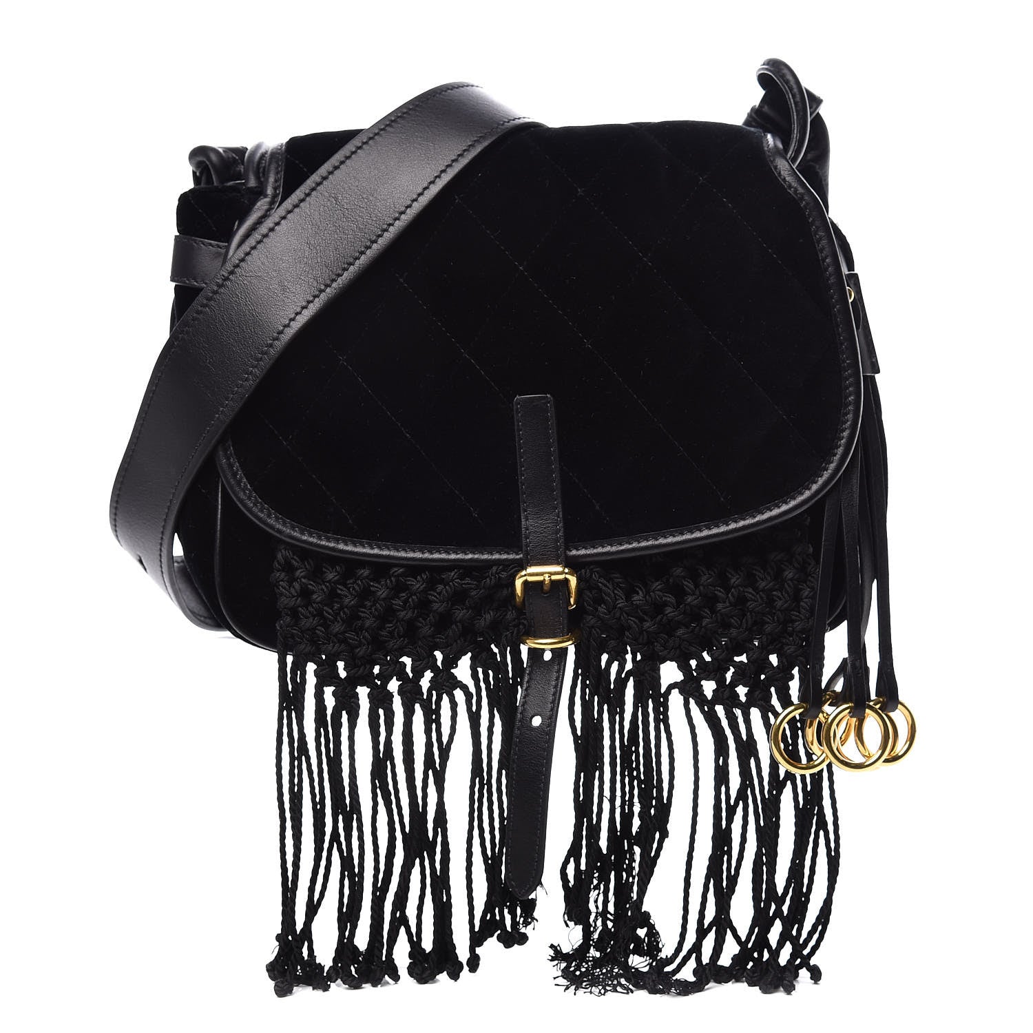 Prada Velluto Quilted CIty Corsaire Hunting Bag Black 1 of 9