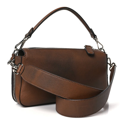 Fendi Vitello Fabric Jacquard FF Baguette Brown 3 of 9