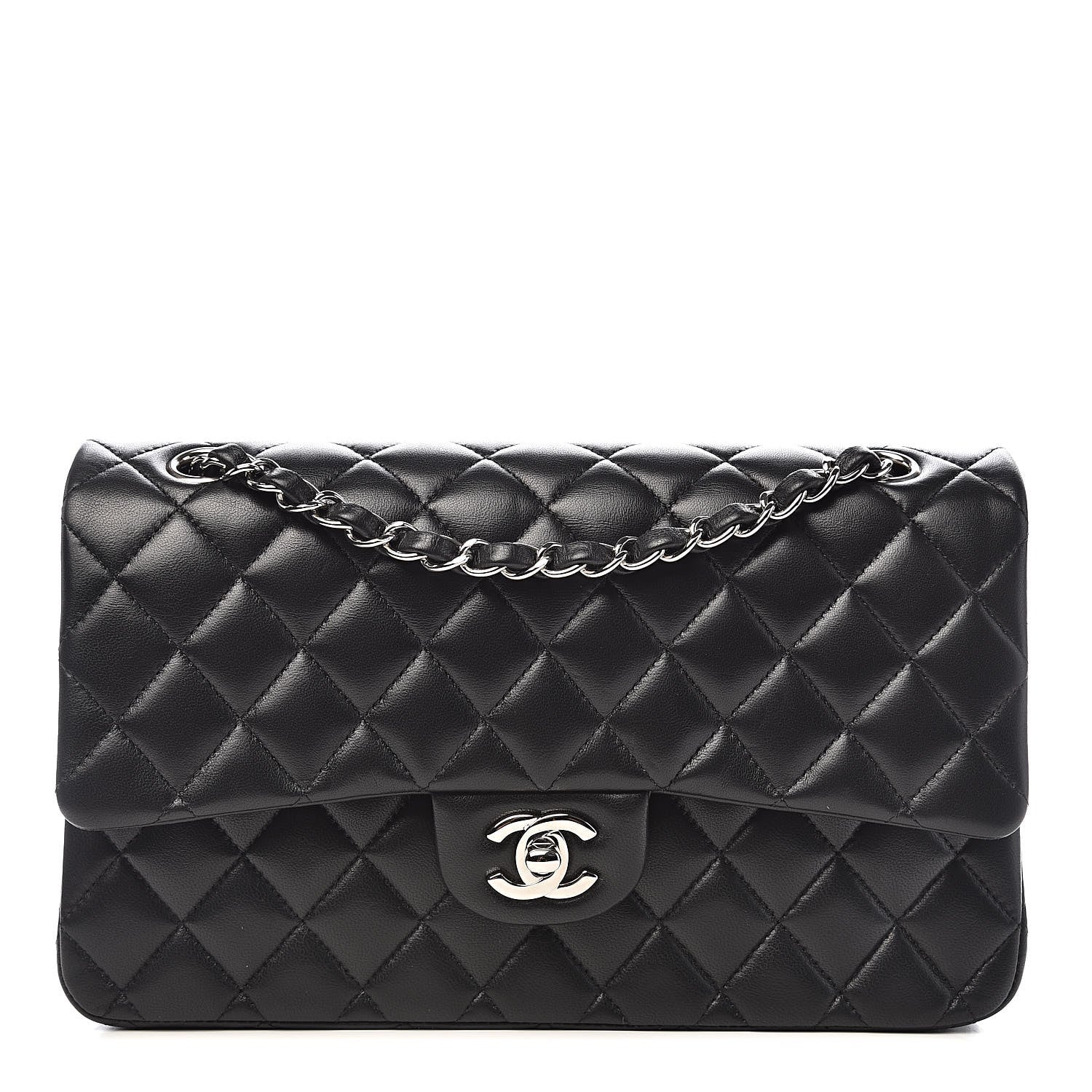 Chanel Lambskin Quilted Medium Double Flap Black 1 of 15