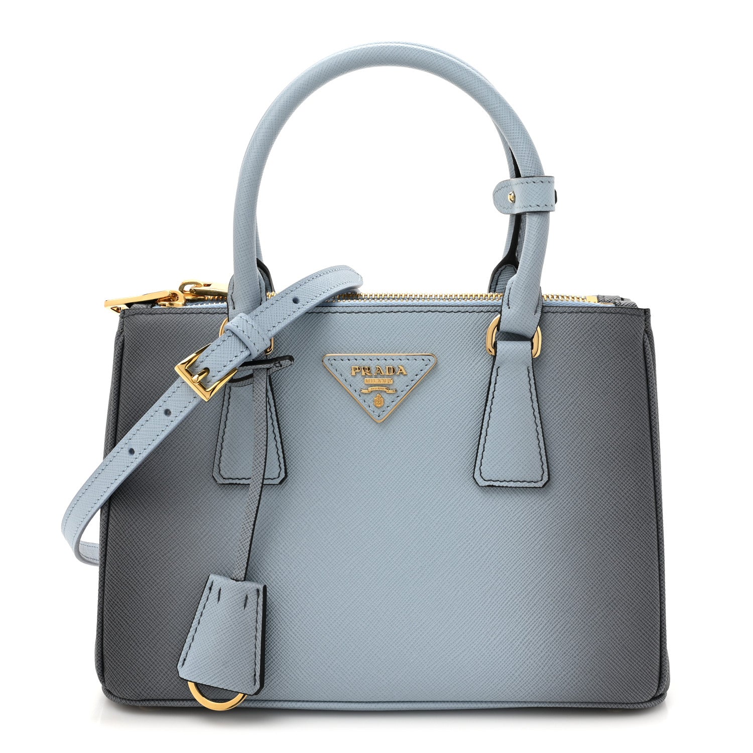Prada Saffiano Lux Ombre Small Galleria Double Zip Tote Celeste 1 of 9