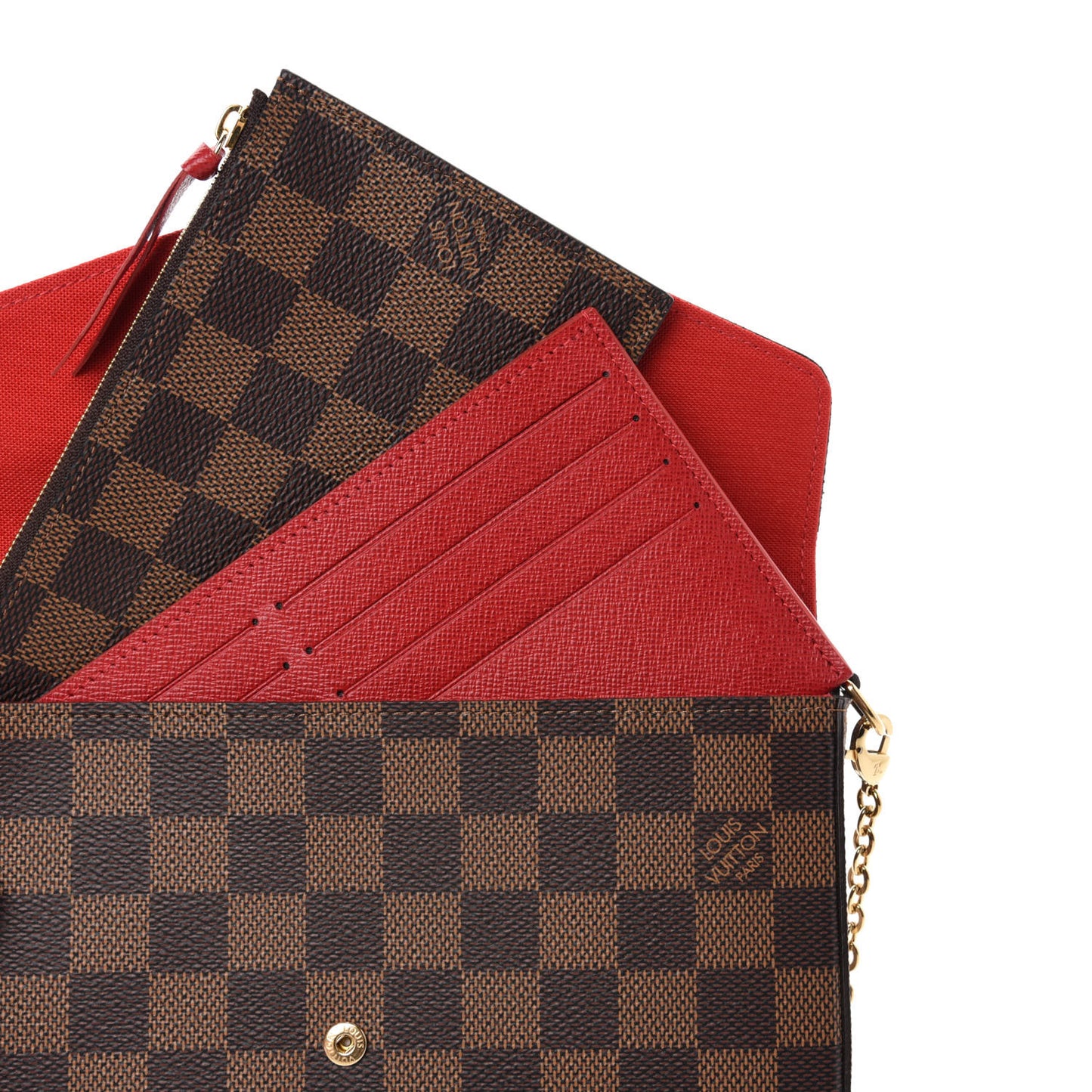 Damier Ebene Pochette Felicie Chain Wallet