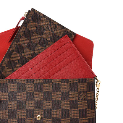 Louis Vuitton Damier Ebene Pochette Felicie Chain Wallet 8 of 11