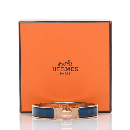 Hermes Narrow Enamel Clic Clac H Bracelet GM Bleu De Genes 5 of 5